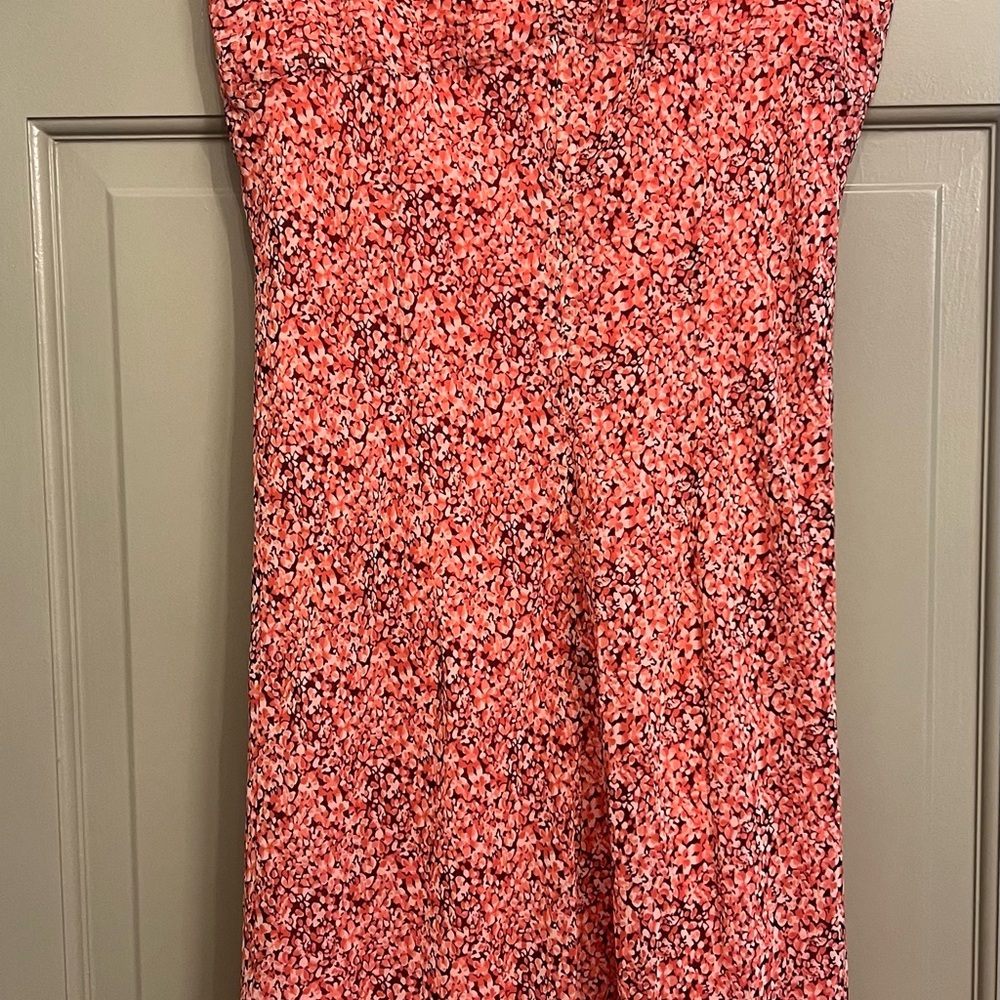 VTG Y2K Pink Ditzy Floral Midi Dress Size 8 90s Feminine Romantic Fairy - Picture 3 of 7